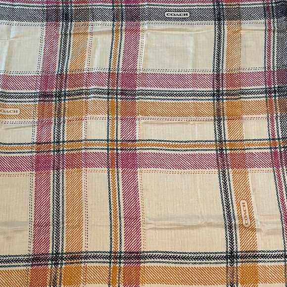 Coach Scarf with Plaid pattern - wool/silk blend - Authentic - Picture 9 of 10